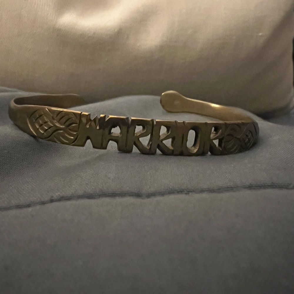 Cleobella Bali brass word bracelet “Warrior”
